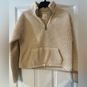 Bundle of two SO brand softest Sherpa half zip sweater ivory and grey. Size M